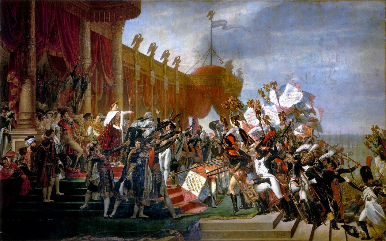 Het leger legt een eed af aan de keizer na de verdeling van adelaars, 5 december 1804 door Jacques Louis David