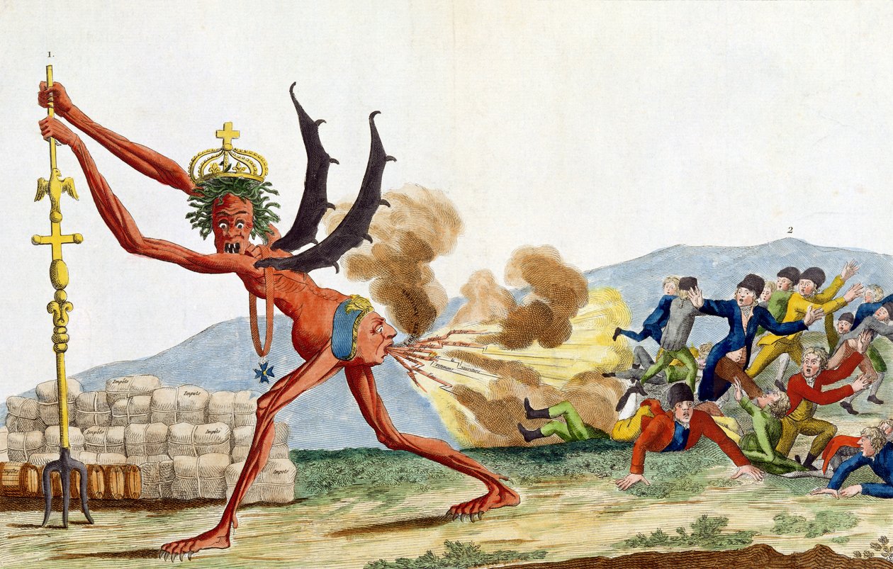Karikatuur van de Engelse Regering, 1793 door Jacques Louis David