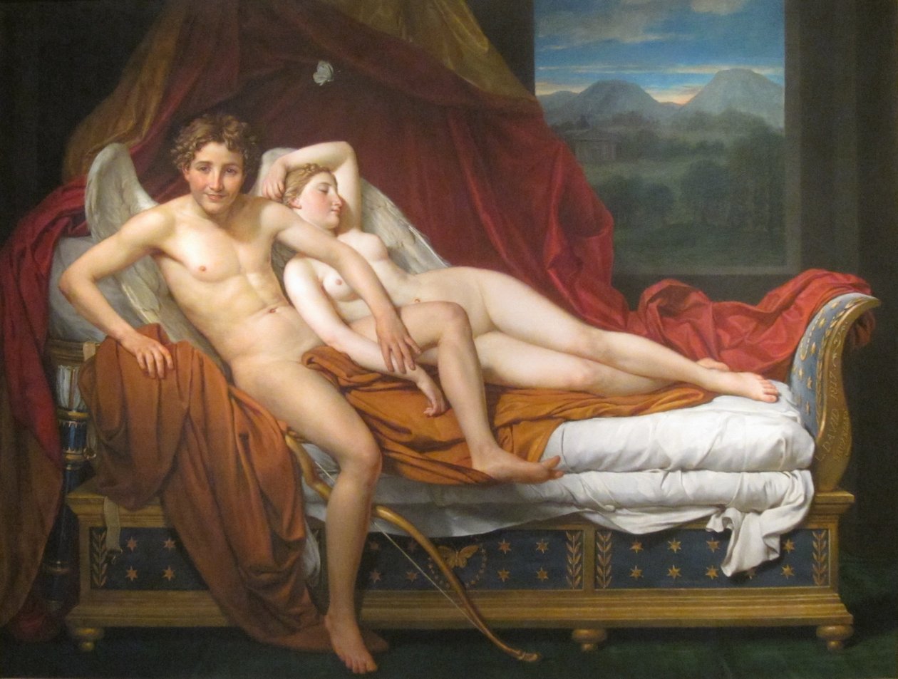 Cupido en Psyche door Jacques Louis David