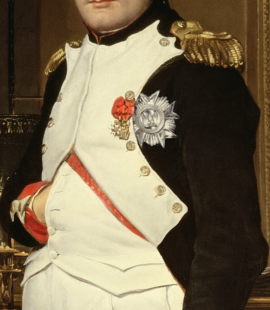 Detail van Napoleon Bonaparte in zijn studeerkamer (detail) door Jacques Louis David