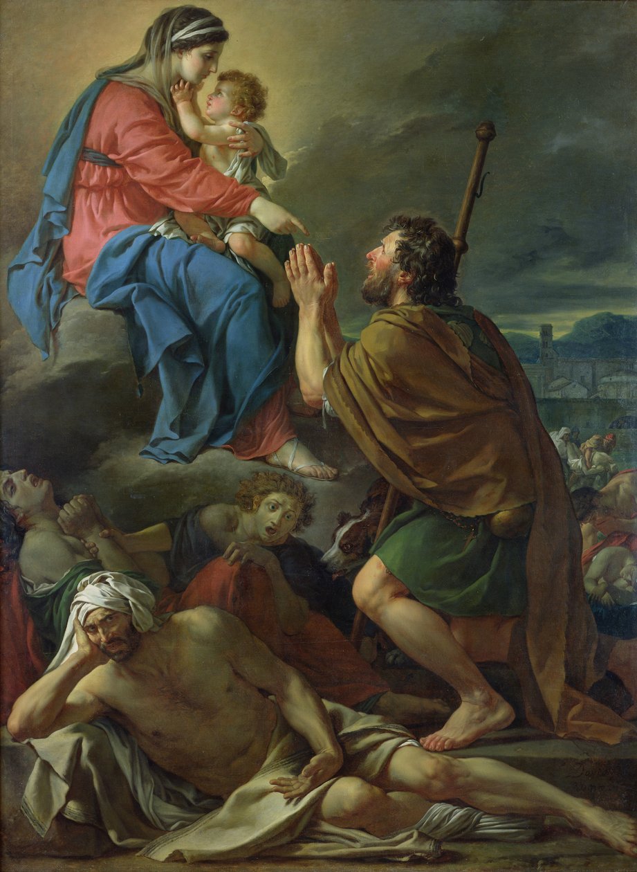 St. Roch bidt tot de Maagd voor een einde aan de pest, 1780 door Jacques Louis David