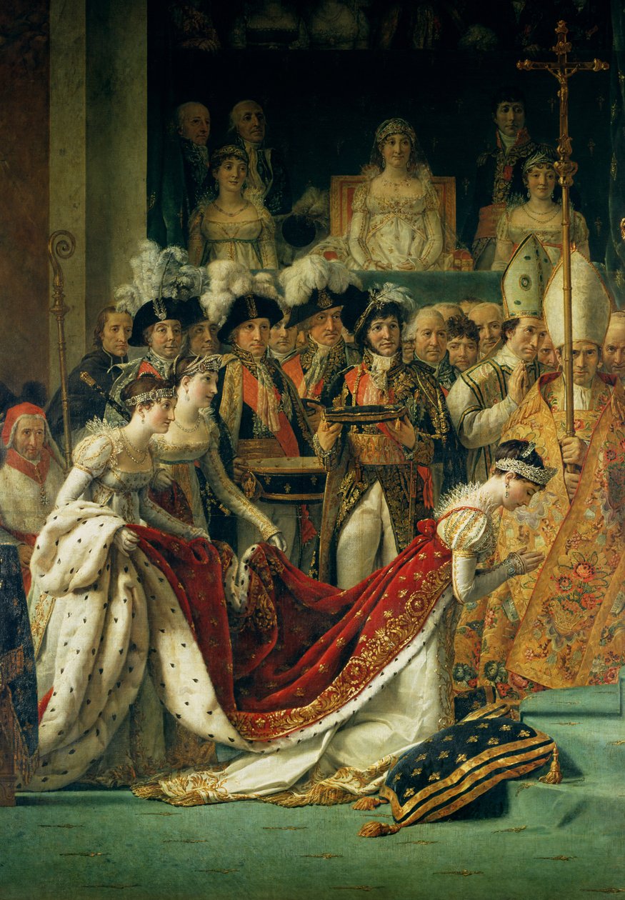 De wijding van keizer Napoleon (1769-1821) en de kroning van keizerin Josephine (1763-1814) door paus Pius VII, 2 december 1804, (detail) door Jacques Louis David