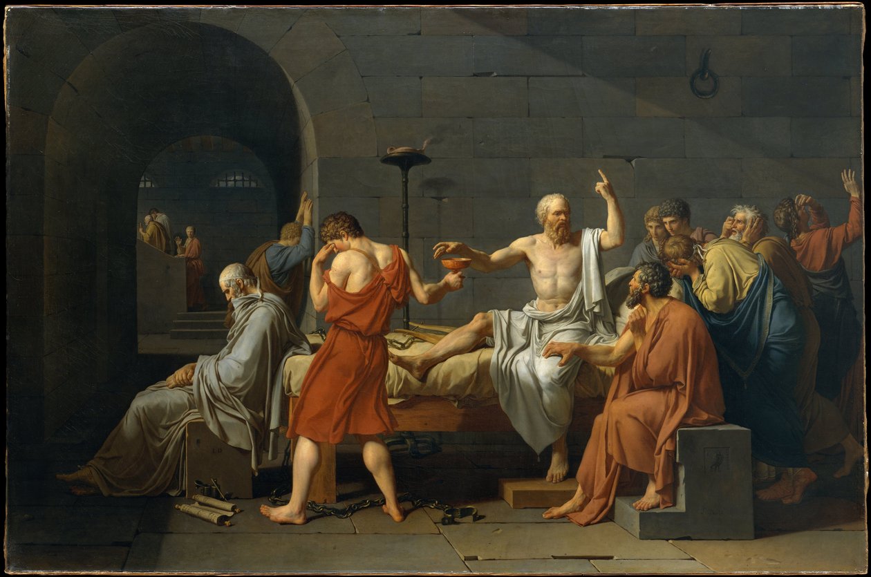 De dood van Socrates door Jacques Louis David