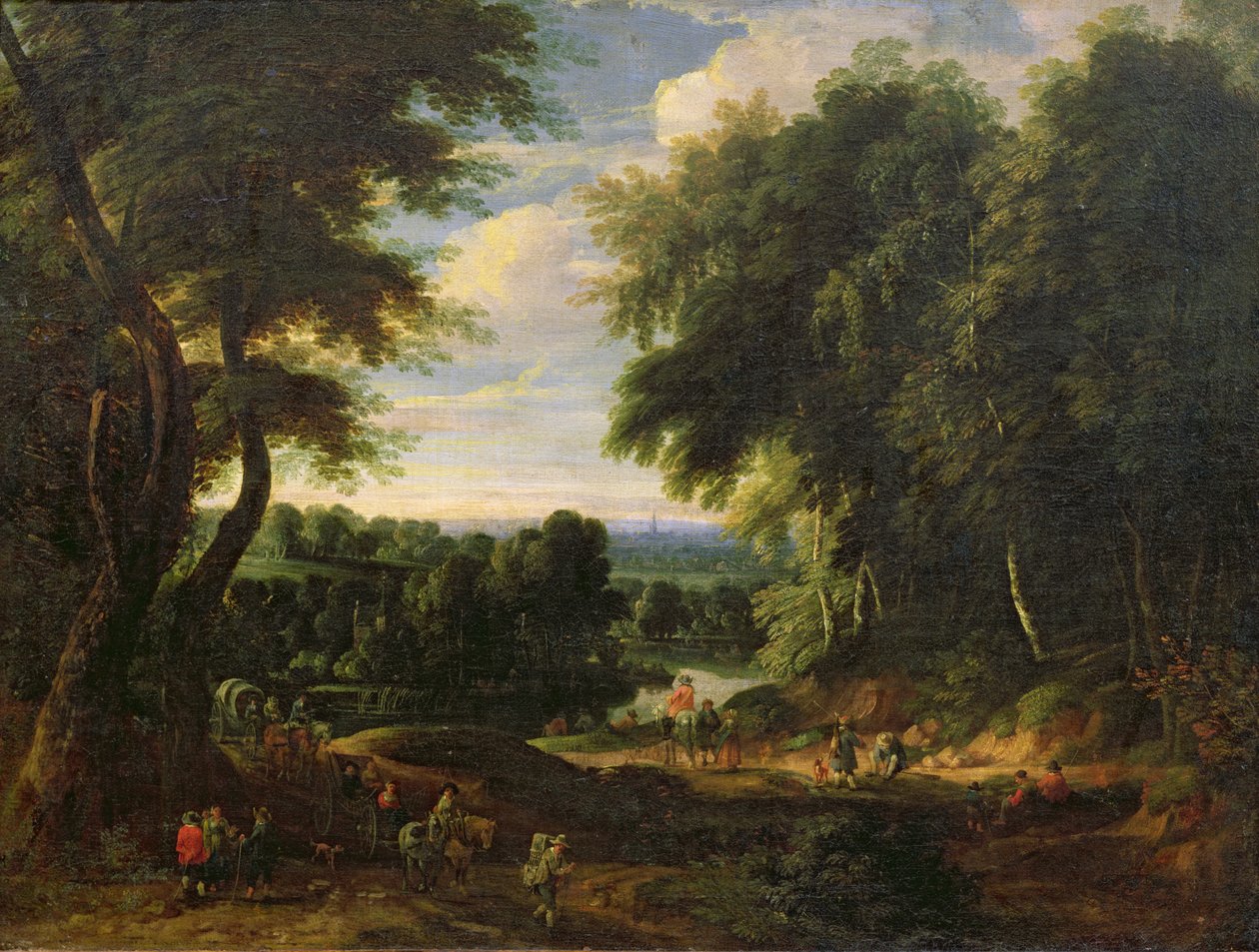 De Weg naar Boitsfort vanuit Auderghem en de Ten Reuken Vijver door Jacques d Arthois