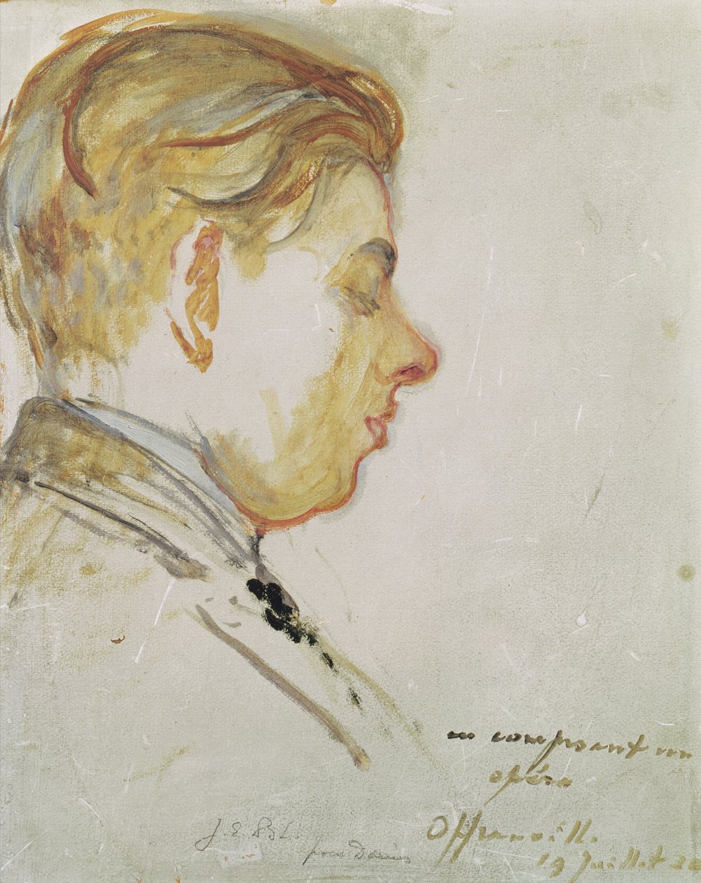 Studie voor een Portret van Francis Poulenc (1899-1963) 19 juli 1920 door Jacques Emile Blanche