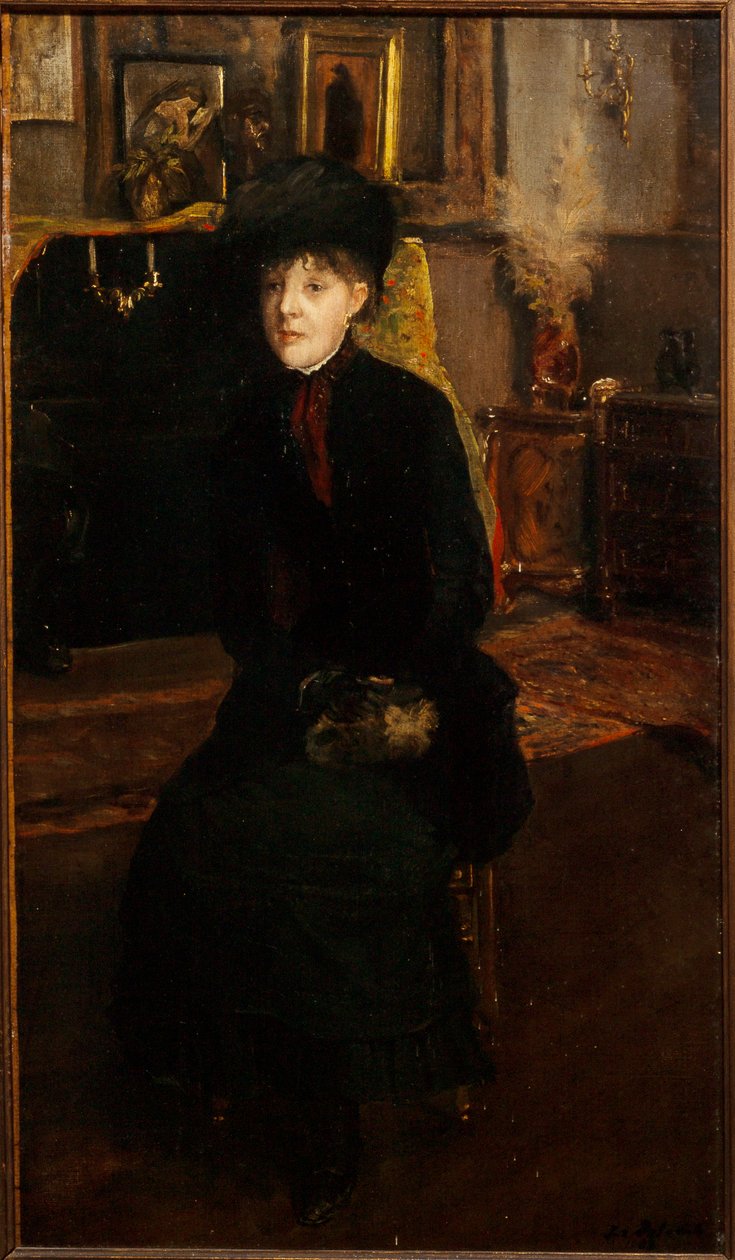 Frans: Portrait de Mary Cassat (1845-1926), peintre door Jacques Emile Blanche