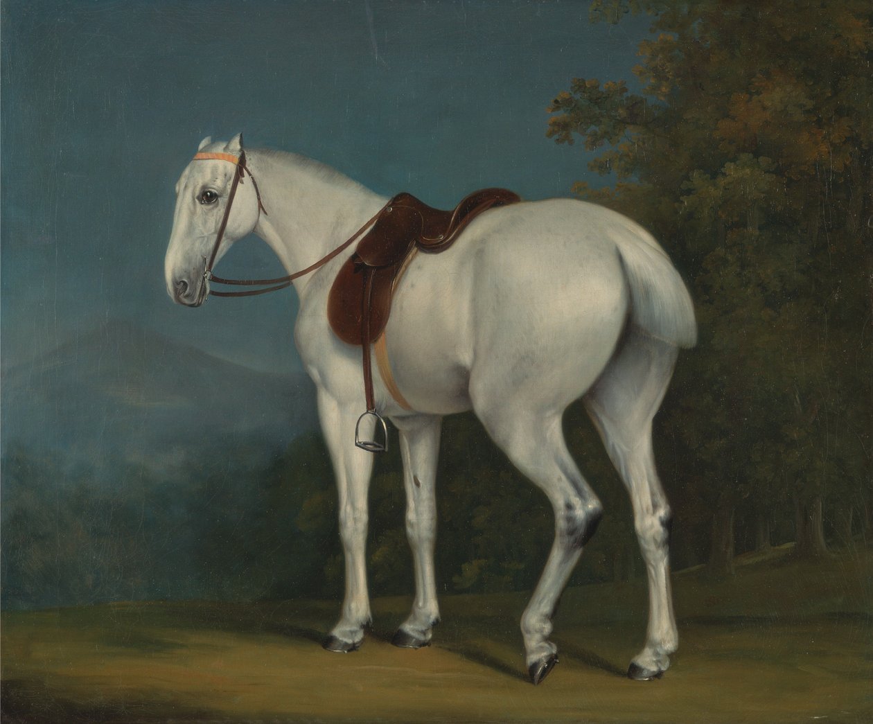 Het grijze jachtpaard van een dame door Jacques-Laurent Agasse