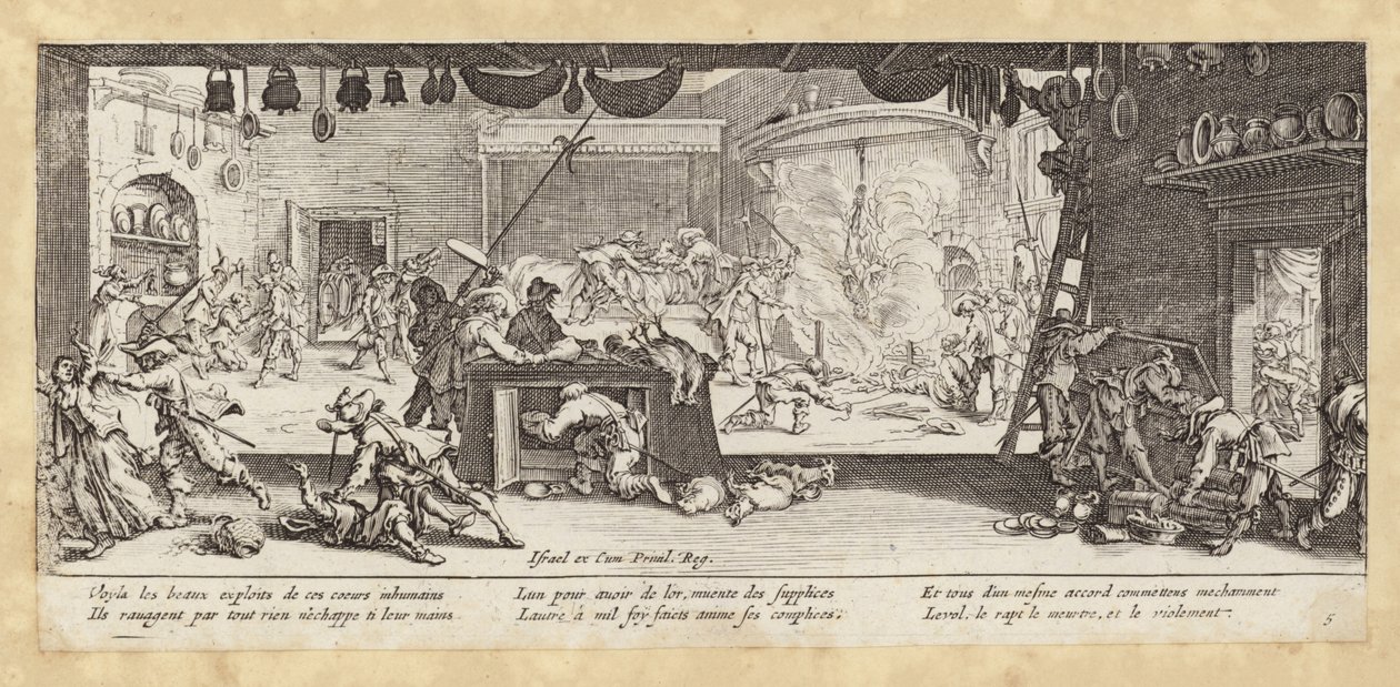 De ellende en tegenspoed van de oorlog (gravure) door Jacques (after) Callot