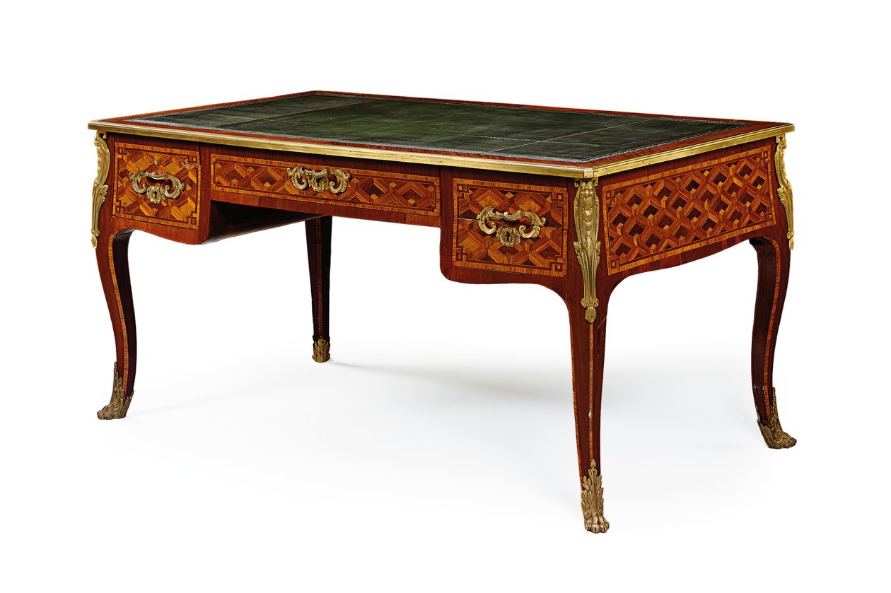 Laat Louis XV bureau plat, derde kwart van de 18e eeuw door Jacques (attr. to) Birckle