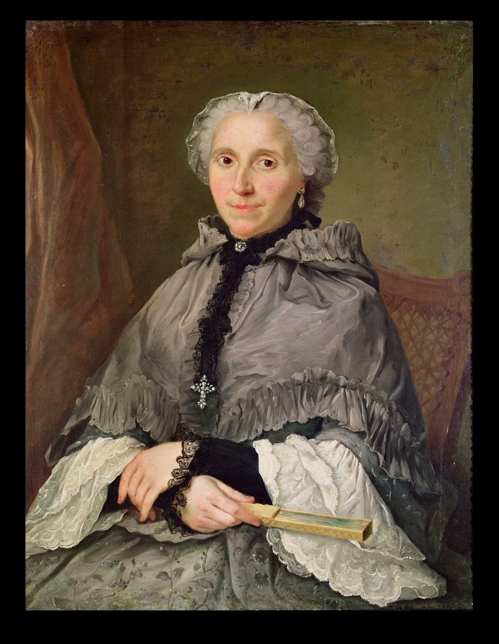 Portret van een Vrouw in Grijs door Jacques Andre Joseph Camelot Aved