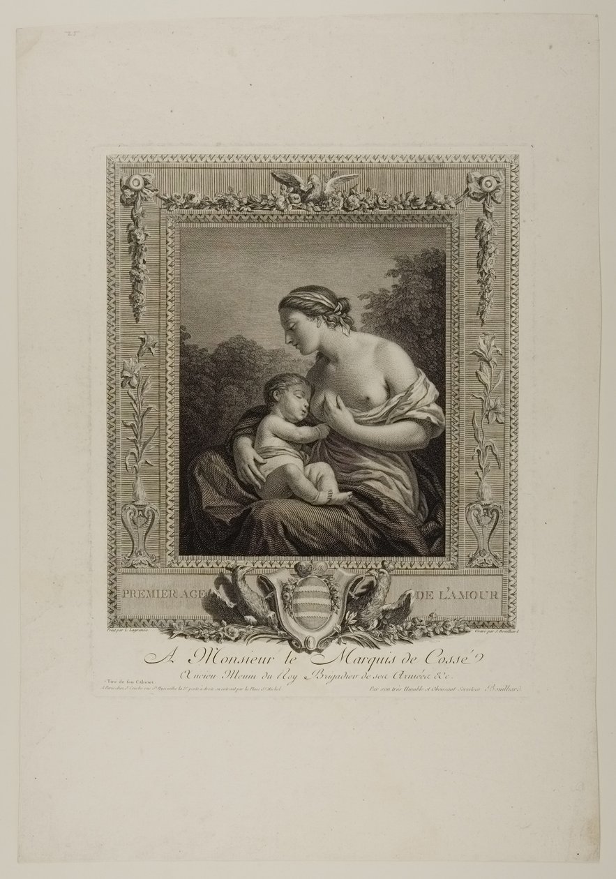 Eerste leeftijd van Cupido (gravure) door Jacques Bouillard