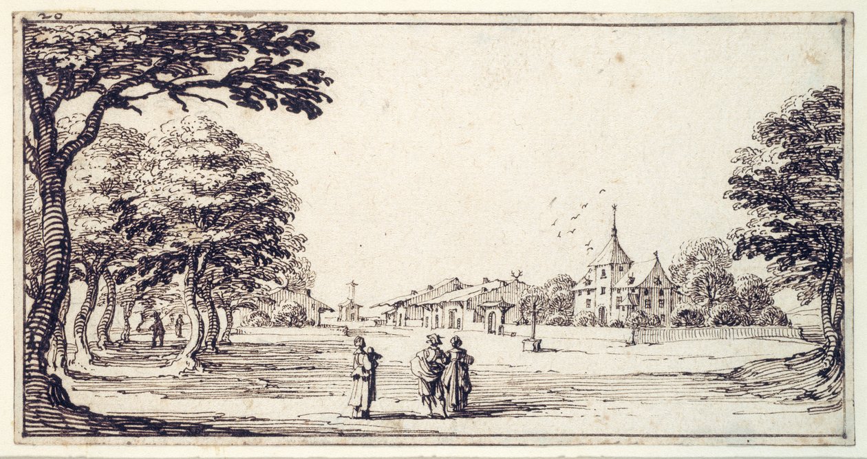 Een straat in Bainville-sur-Madon, met het huis van Callot door Jacques Callot
