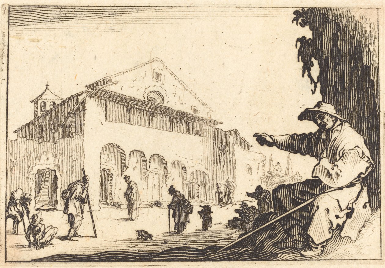 Armenhuis door Jacques Callot