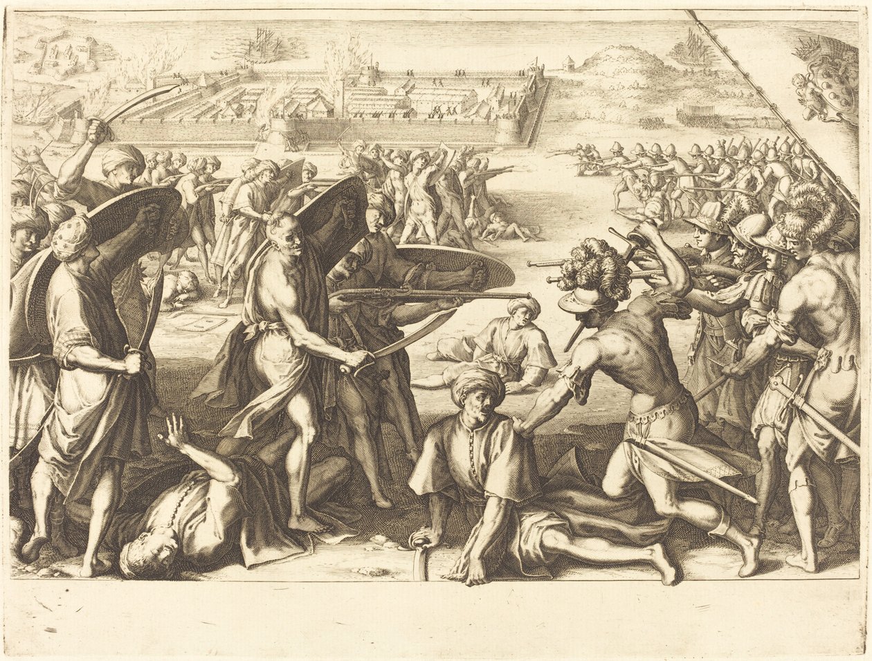 Aanval op de buitenforten van Bone door Jacques Callot