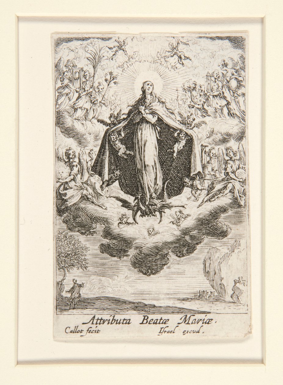 Attributies van de Maagd, nr. 14 uit Het leven van de Maagd door Jacques Callot