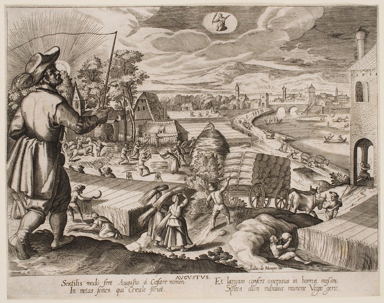 Augustus, uit de serie “De maanden” door Jacques Callot
