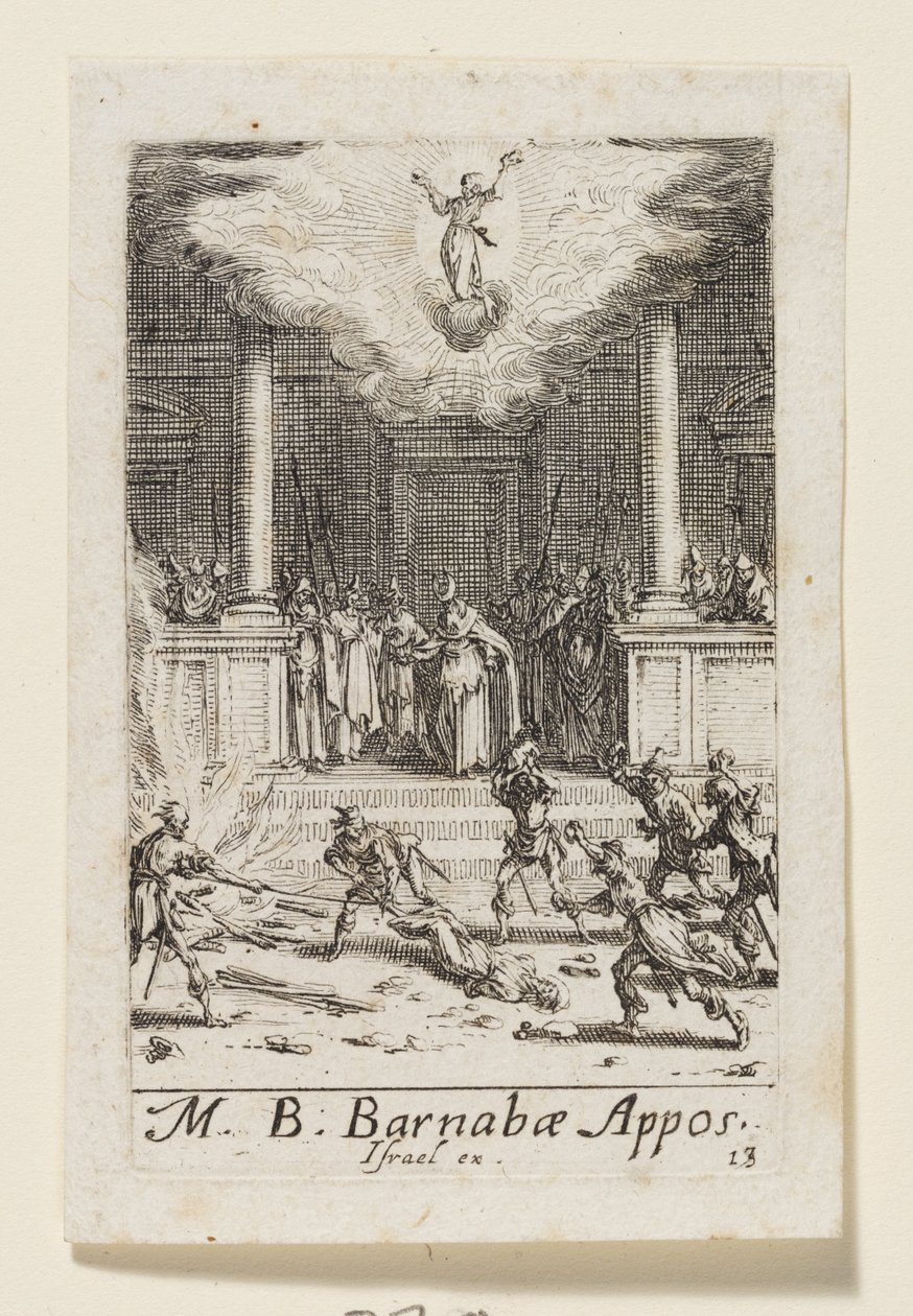 Barnabas de Apostel (Barnabae Apost.) door Jacques Callot