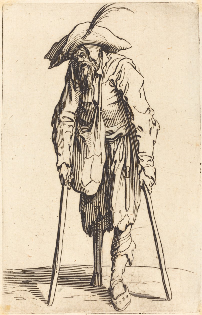 Bedelaar met houten been door Jacques Callot