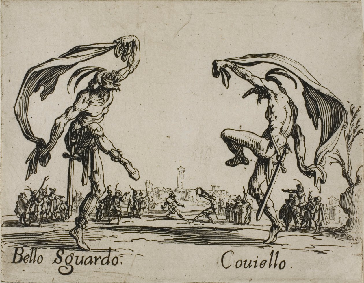 Bello Sguardo - Coviello, plaat 18 van Balli di Sfessania door Jacques Callot
