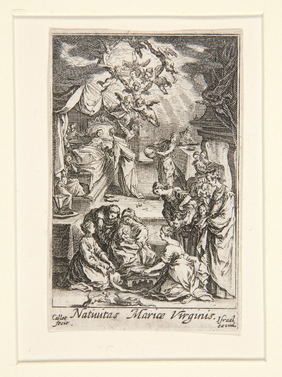 Geboorte van de Maagd, nr. 2 uit Het Leven van de Maagd door Jacques Callot