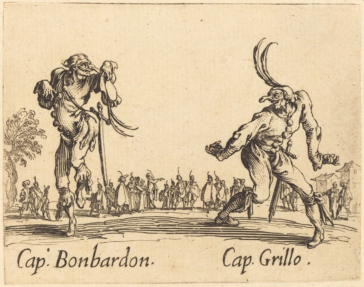 Kapitein Bonbardon en Kapitein Grillo door Jacques Callot