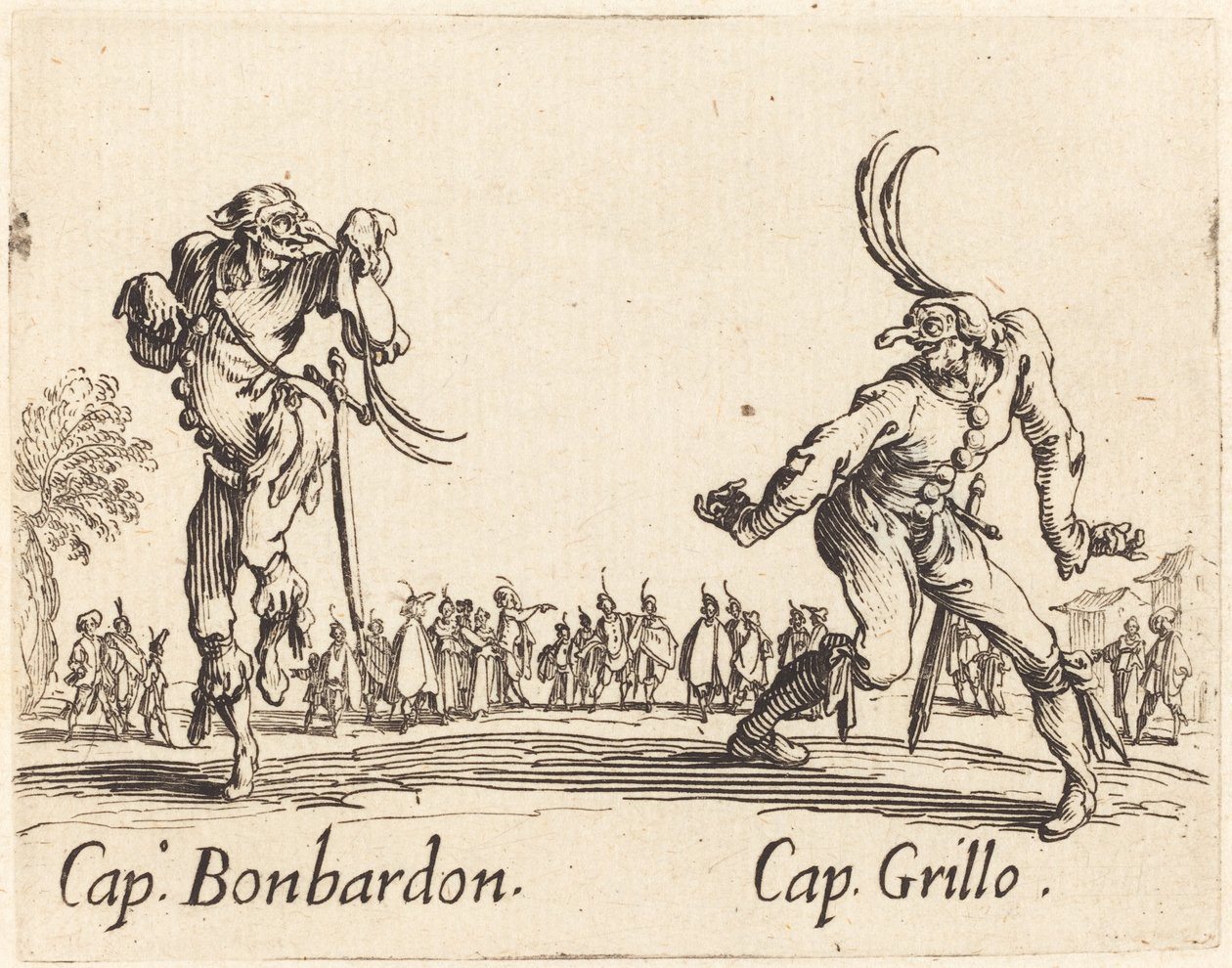 Kapitein Bonbardon en Kapitein Grillo door Jacques Callot