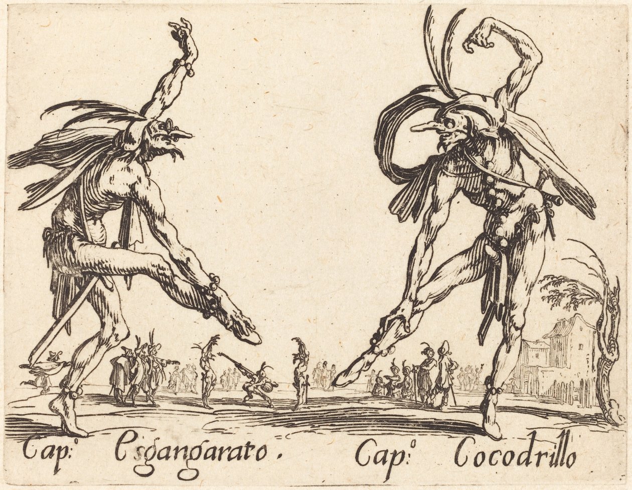 Cap. Esgangarato en Cap. Cocodrillo door Jacques Callot