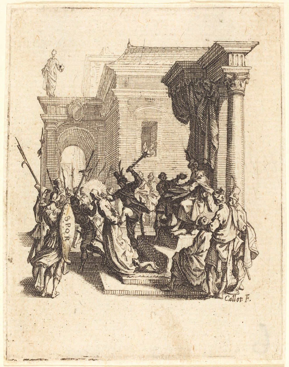 Christus veroordeeld tot de dood door Pilatus, c. 1624-1625 door Jacques Callot