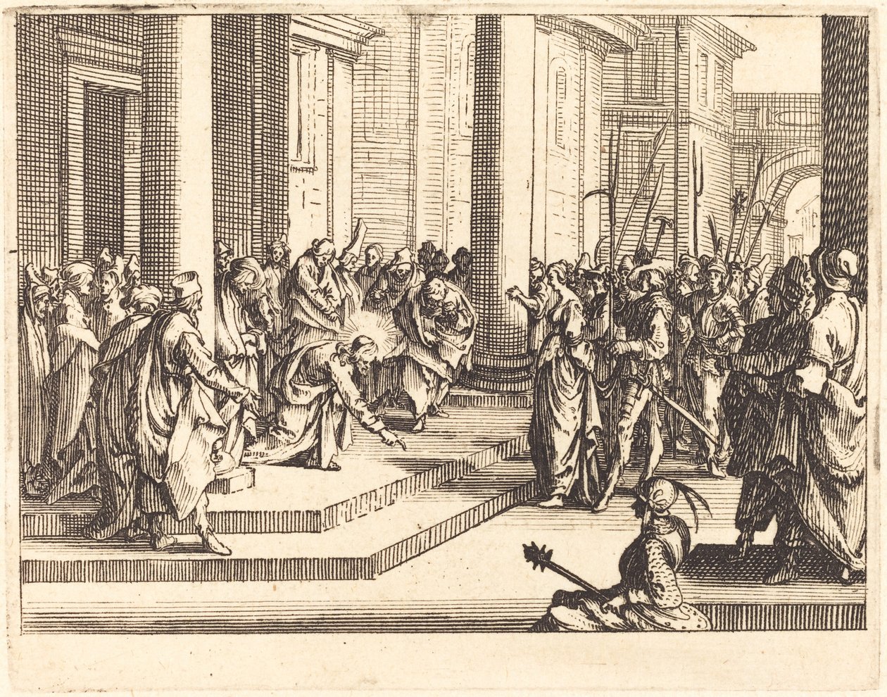 Christus en de Vrouw Betrapt op Overspel door Jacques Callot