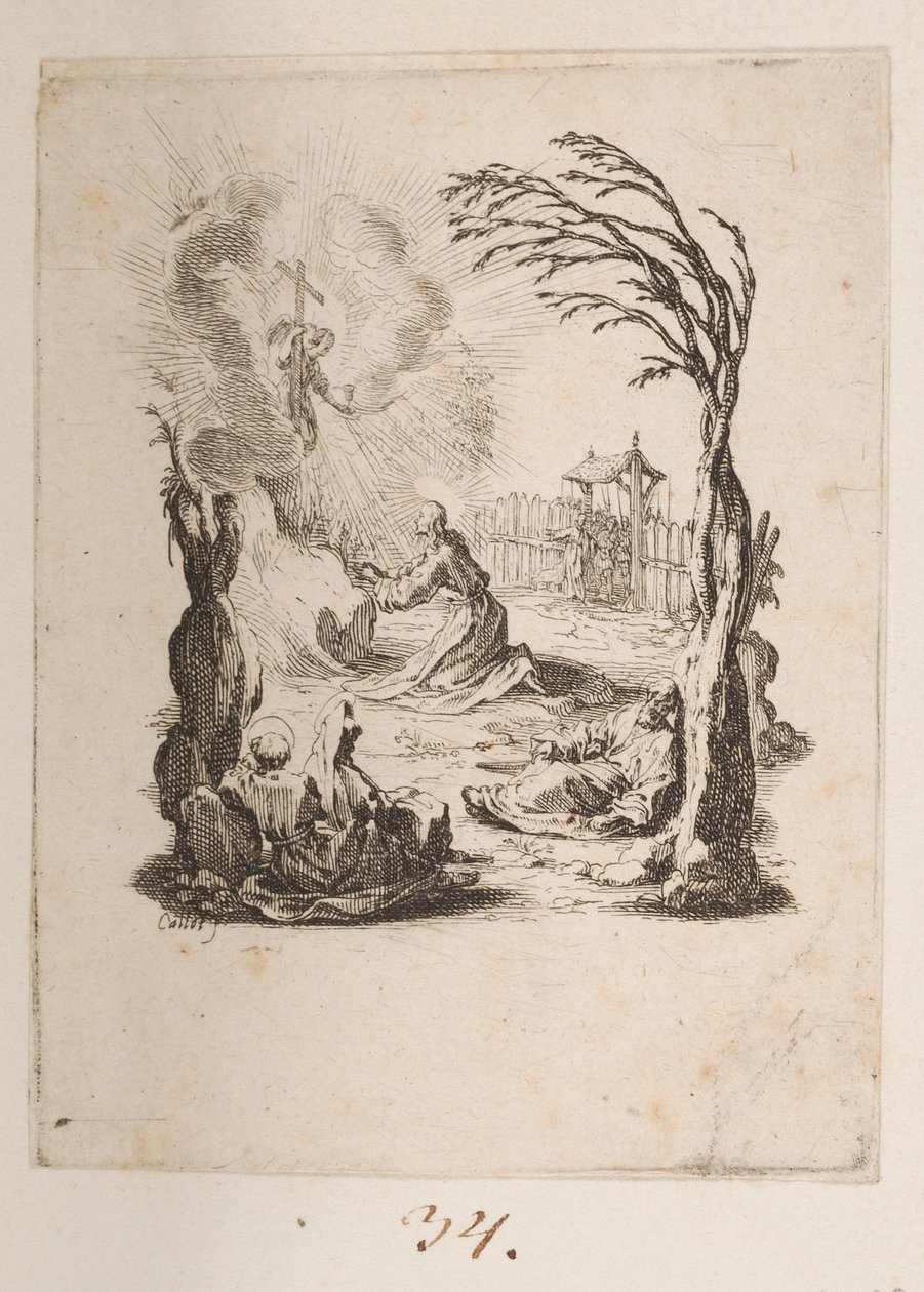 Christus in de tuin van olijven, nr. 3 van 11 uit La Petite Passion door Jacques Callot