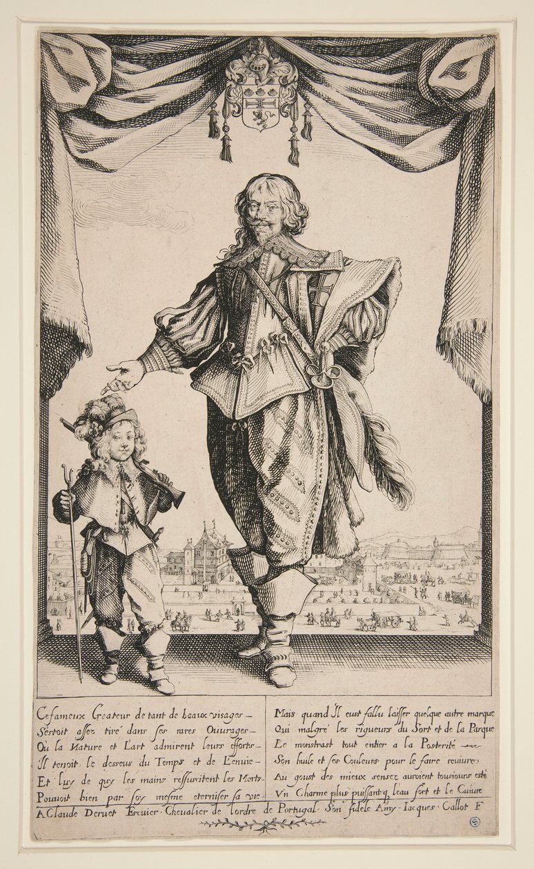 Claude Deruet (Portret van Deruet) door Jacques Callot