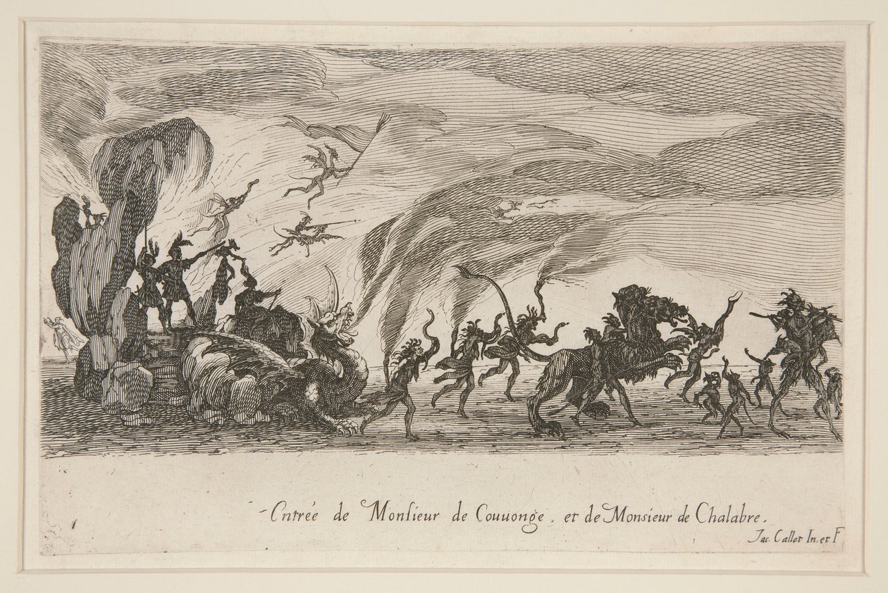 Gevecht bij de Barrière, Intocht van Monsieur de Couvonge en Monsieur de Chalabre door Jacques Callot