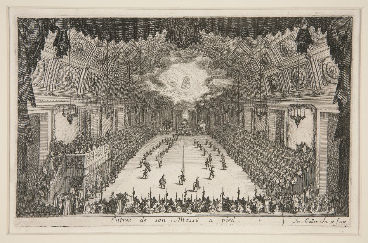 Gevecht bij de Barrière, Intocht van zijn Hoogheid te voet door Jacques Callot