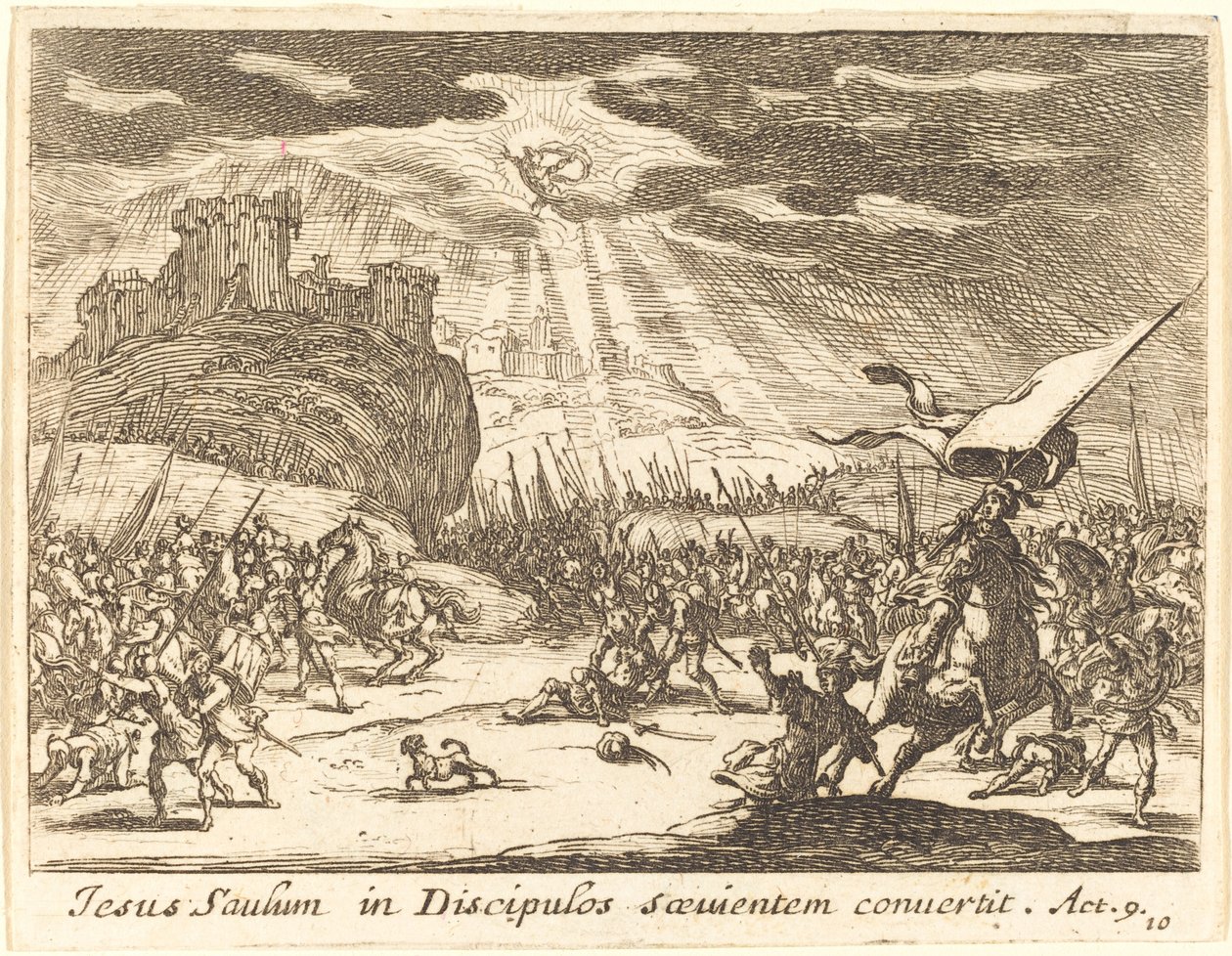 Bekering van Paulus door Jacques Callot