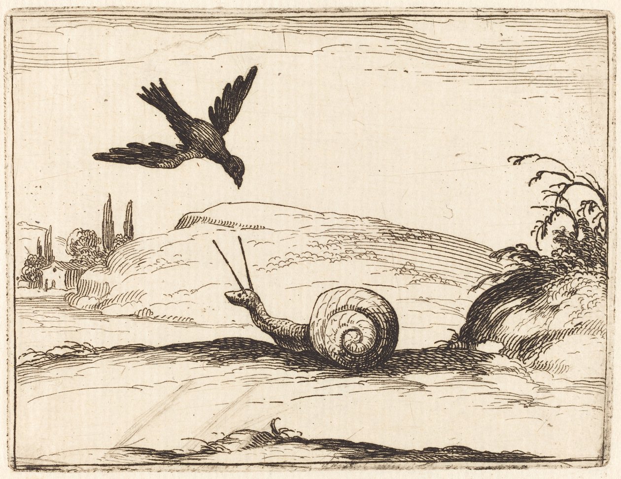 Kraai en Slak door Jacques Callot