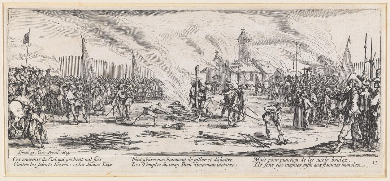 De brandstapel door Jacques Callot