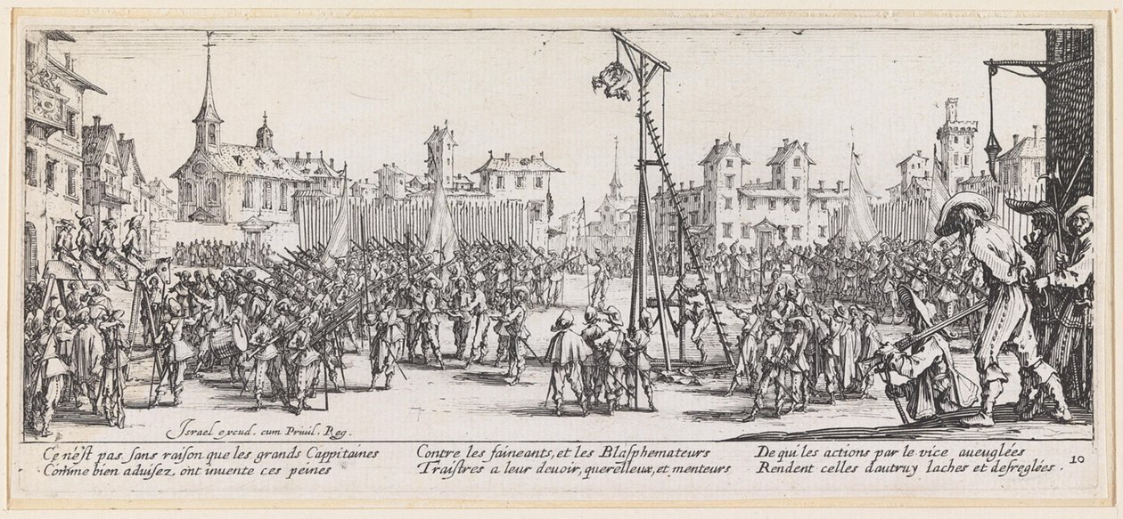 De foltering aan de wipgalg door Jacques Callot