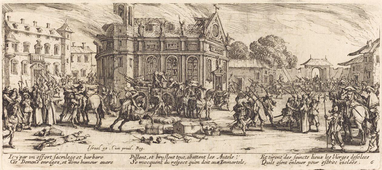 Vernietiging van een klooster door Jacques Callot