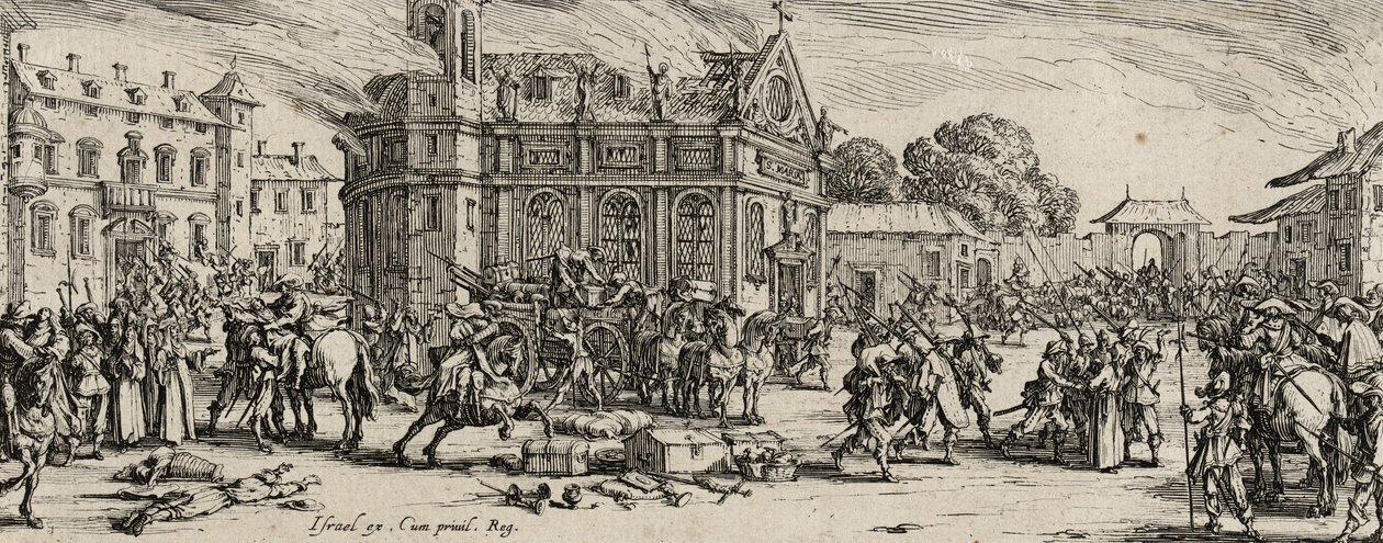Vernietiging van een klooster door Jacques Callot