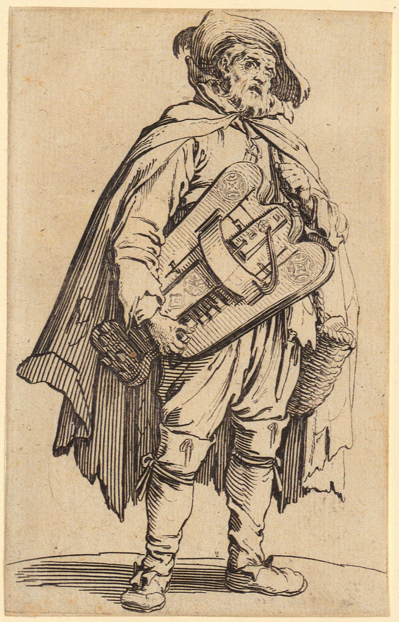 Draailierspeler, plaat 2 uit de serie “De bedelaars” door Jacques Callot