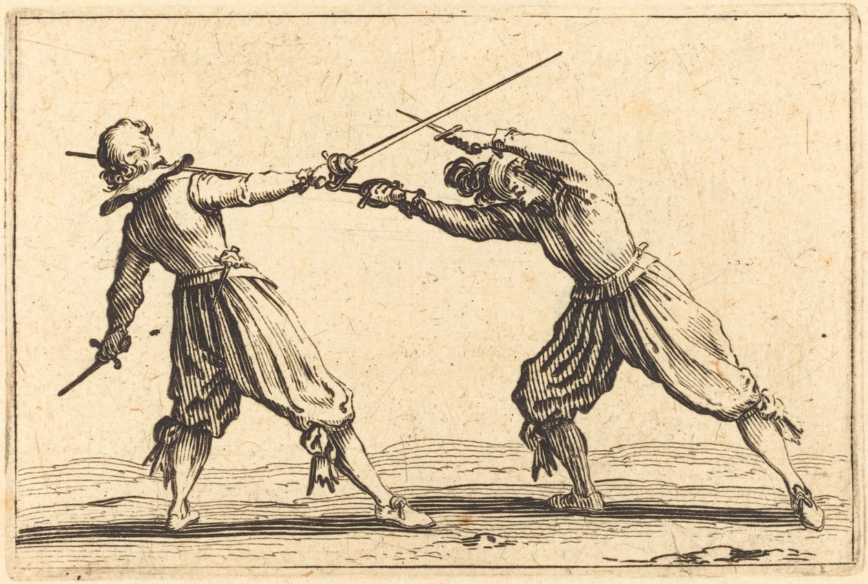 Duel met zwaarden en dolken door Jacques Callot