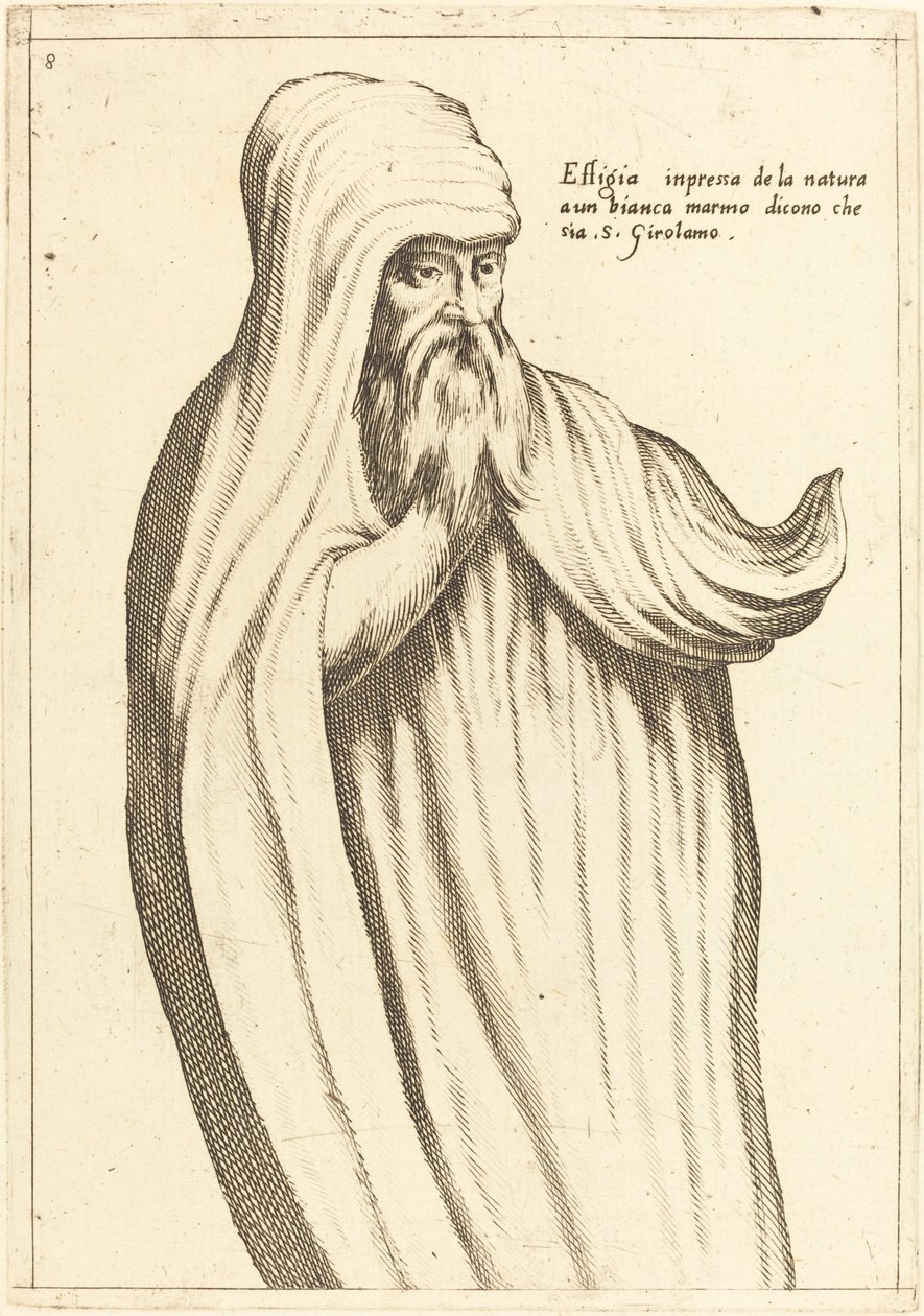 Beeld van St. Hiëronymus door Jacques Callot