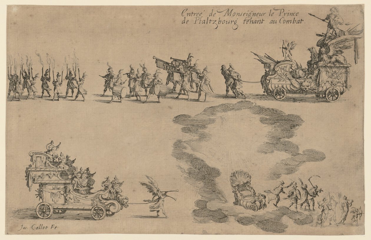 Aankomst van de prins van Pfalzburg door Jacques Callot