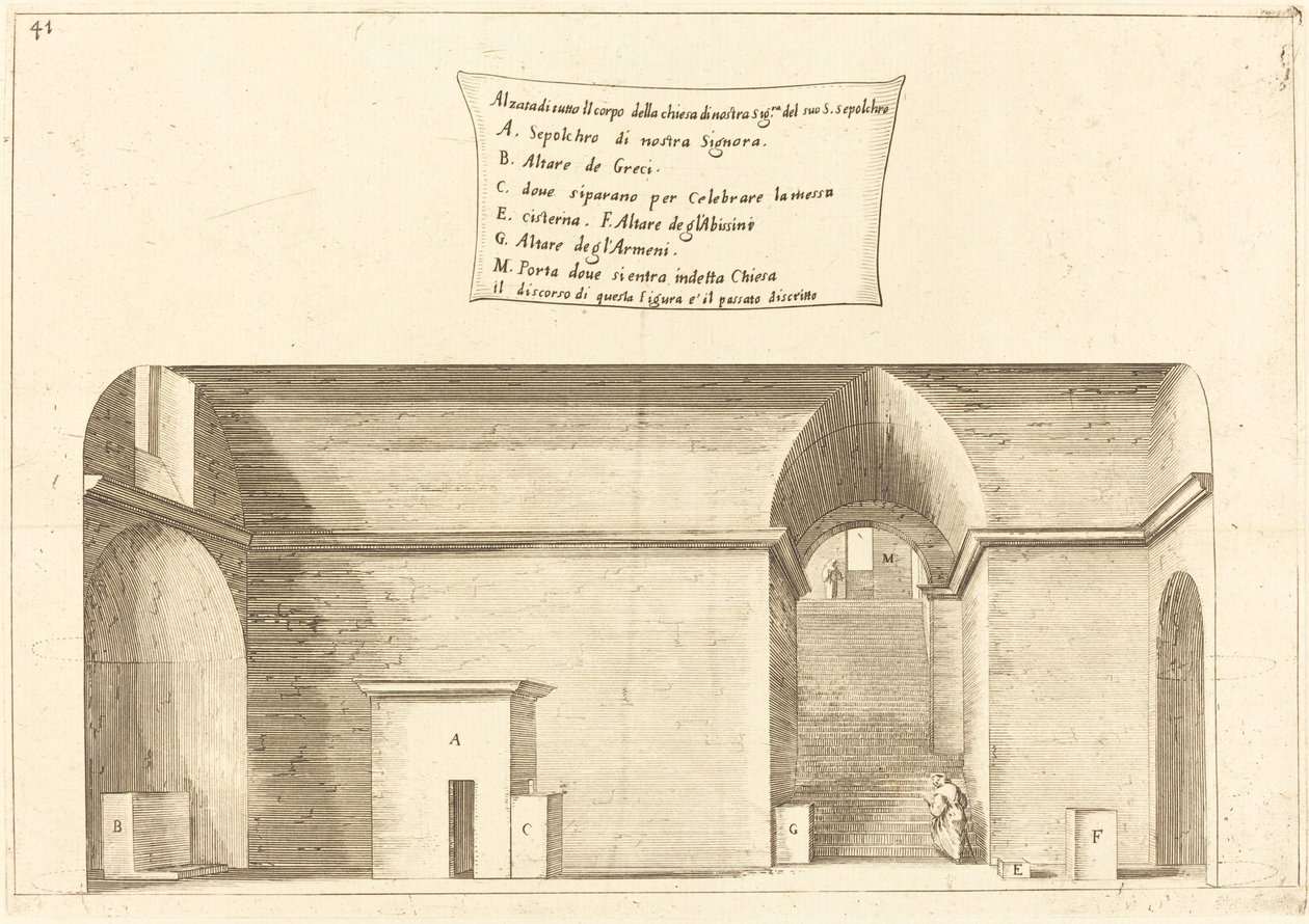 Verheffing van de Kerk van het Heilig Graf door Jacques Callot