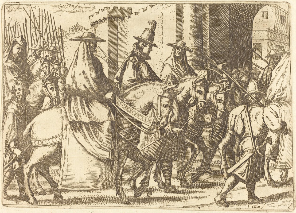 Intocht in de Stad Ferrara door Jacques Callot