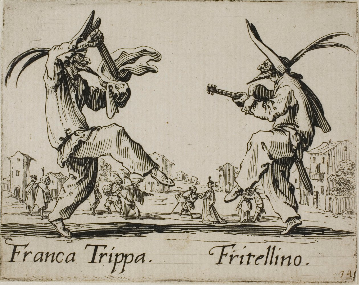 Franca Trippa - Fritellino, plaat 23 van Balli di Sfessania door Jacques Callot