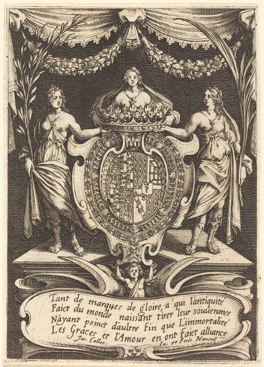 Frontispice voor Het gevecht bij de barrière door Jacques Callot