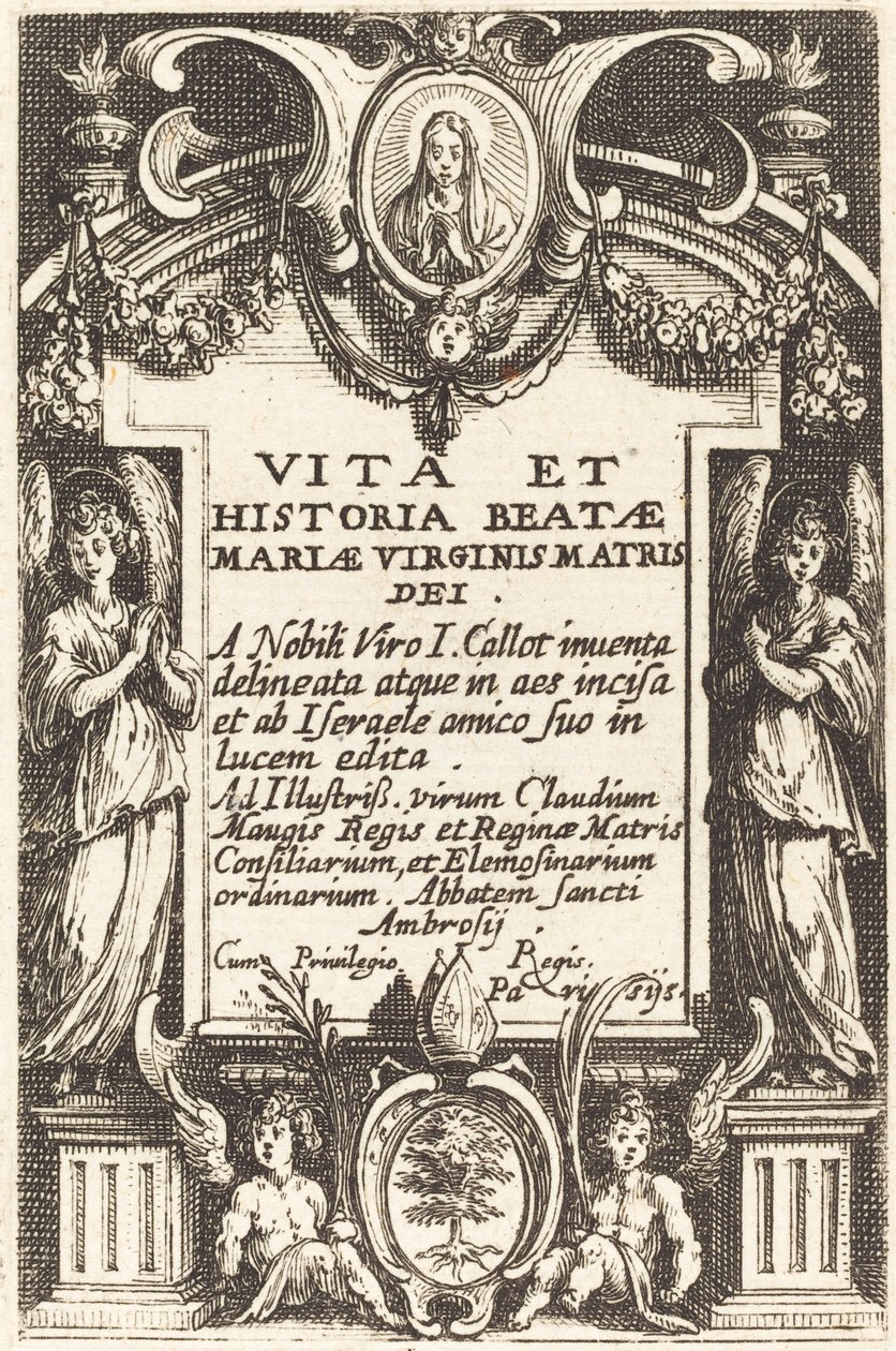 Frontispice voor "Het Leven van de Maagd" door Jacques Callot