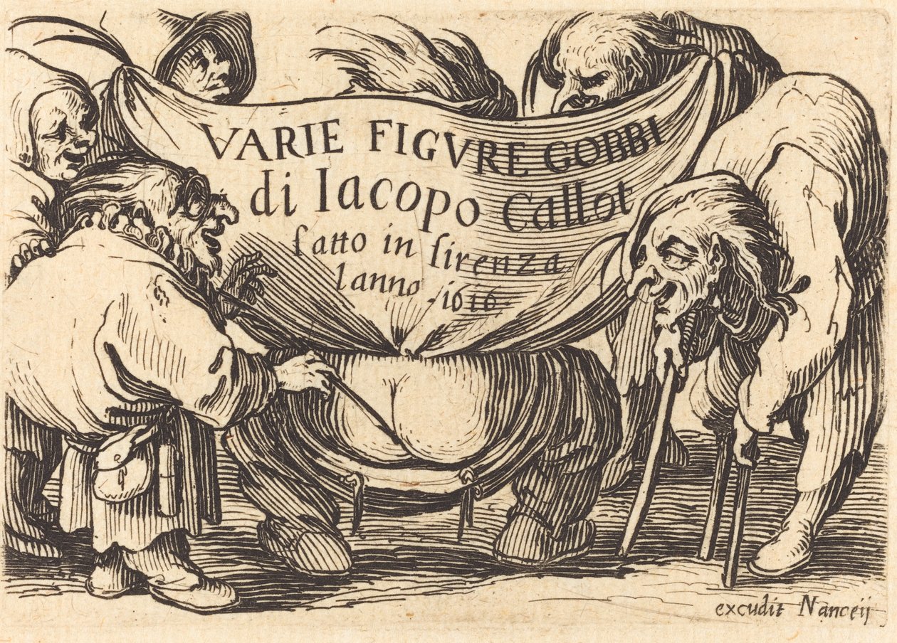 Frontispice voor "Varie Figure Gobbi" door Jacques Callot