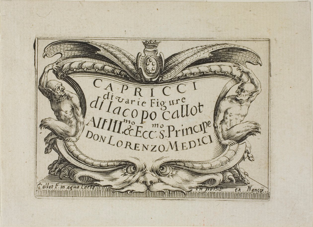 Frontispice, uit Caprices van verschillende figuren (De Caprices) - The Nancy Set door Jacques Callot